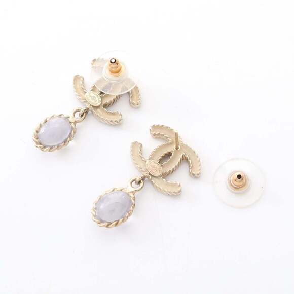 CHANEL Gold Logo Earrings - Picture 2 of 7